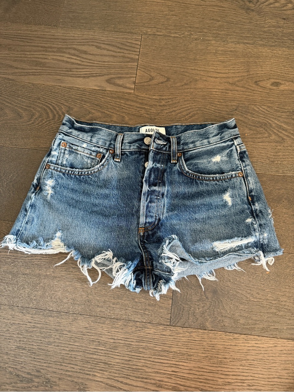 Agolde Distressed Denim Cutoff Shorts